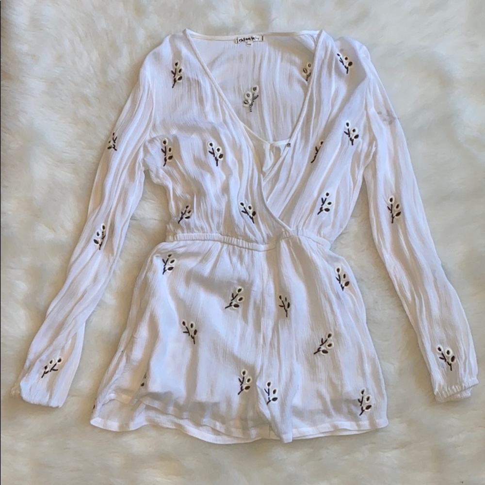 white flower romper